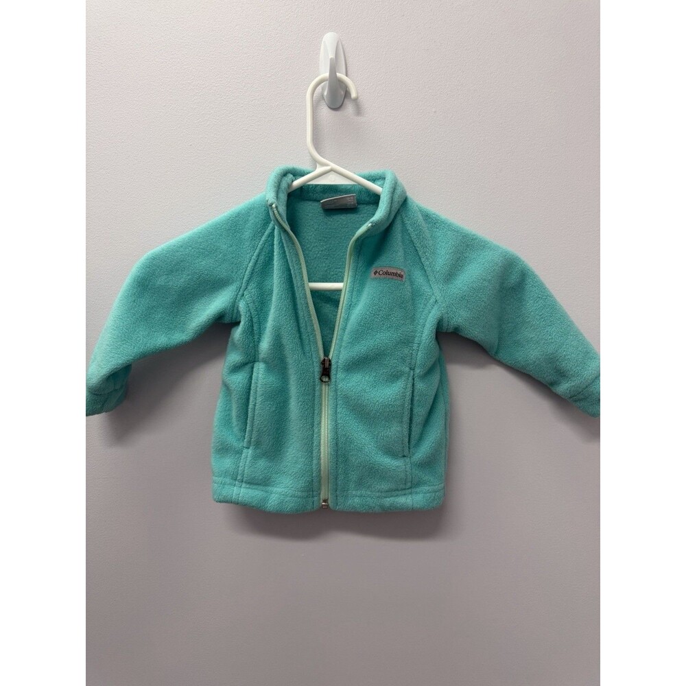Infant Columbia Full Zip Fleece Jacket, 12-18 Months, Mint Green